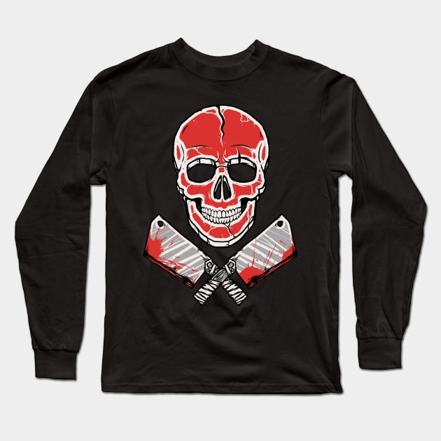 Skull Meat Long Sleeve T-Shirt by quilimo